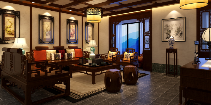 连云港中式风格别墅客厅要怎么装修设计？经典、现代二选一