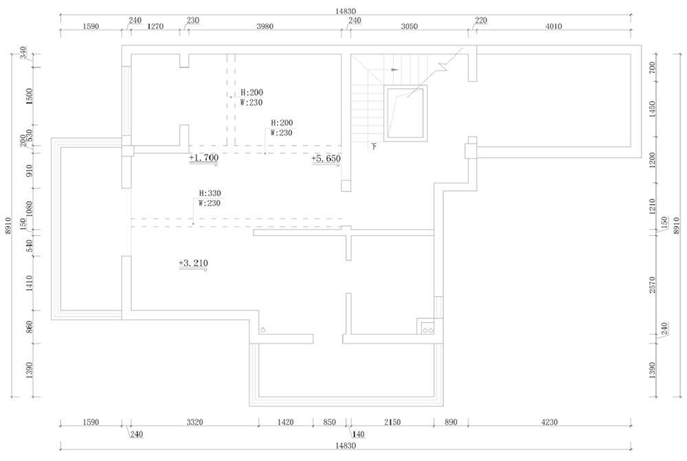 装修案例经典美式风格别墅装修效果图-三层平面图