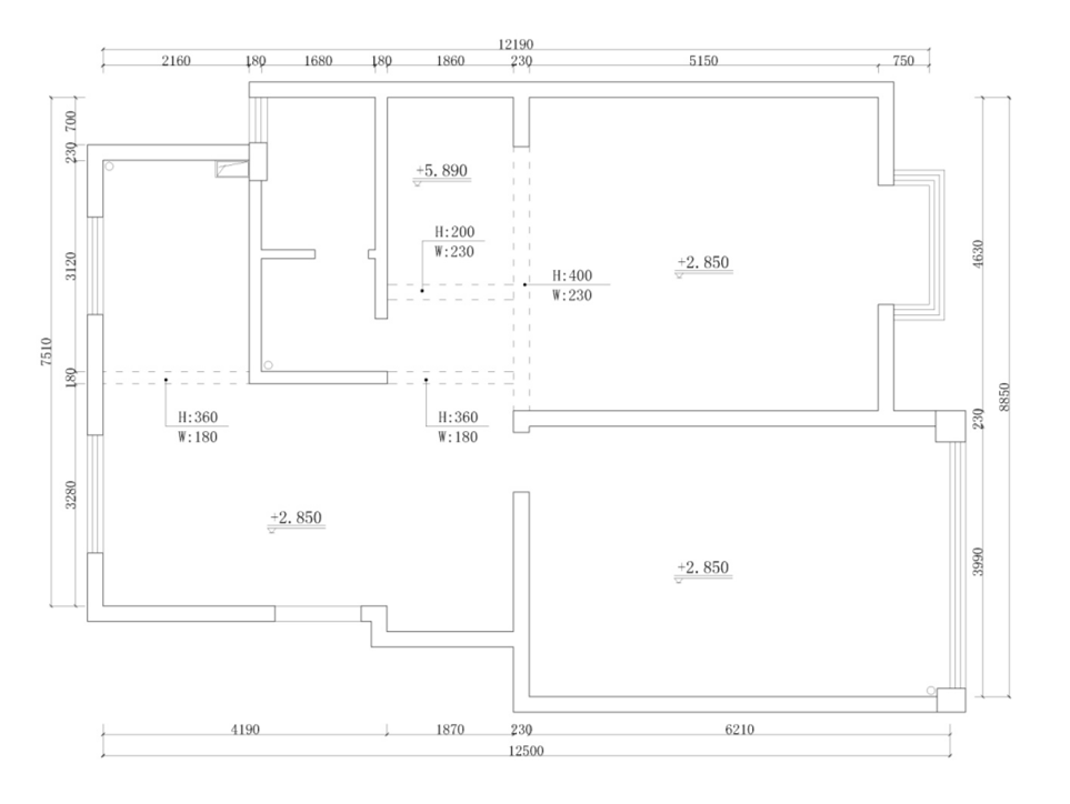 装修案例新中式风格别墅装修效果图-二层平面图